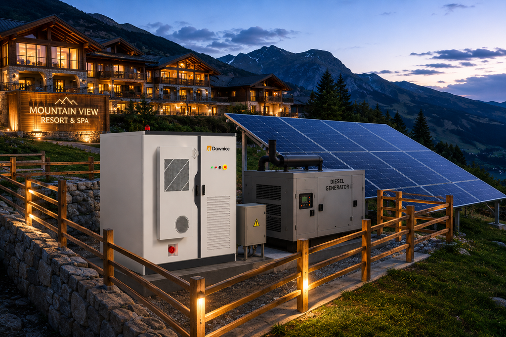 125 kW / 265 kWh PV-Diesel-Batteriespeicher Hybridlösung