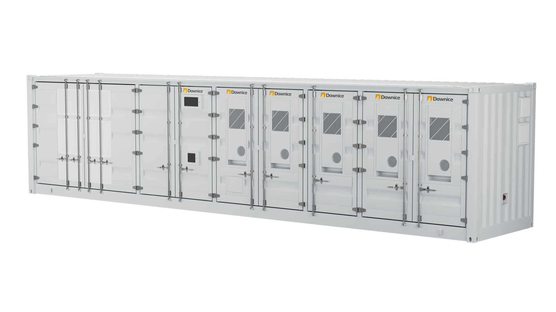1-MW-2-MWh-Container-Energiespeichersystem von Dawnice auf transparentem Hintergrund