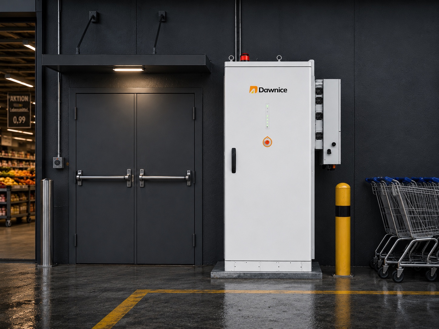 Illustrative Beratungsszene für den 112-kWh-Outdoor-Speicher