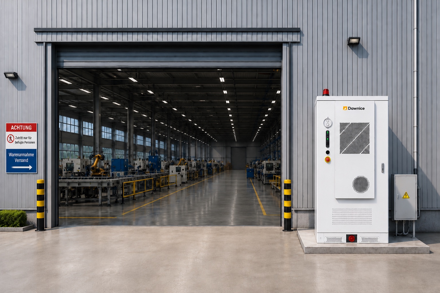 Illustrative Beratungsszene für das 125-kW-265-kWh-Peak-Shaving-System