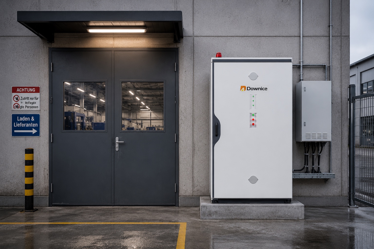 Illustrative Beratungsszene für den 225-kWh-Outdoor-Speicher